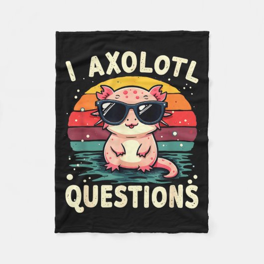 I Axolotl Questions Cute Funny Retro Sunset Design Fleece Deken (Voorkant)