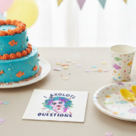 I Axolotl Questions, Cute Kawaii Pink Amphibian Servet