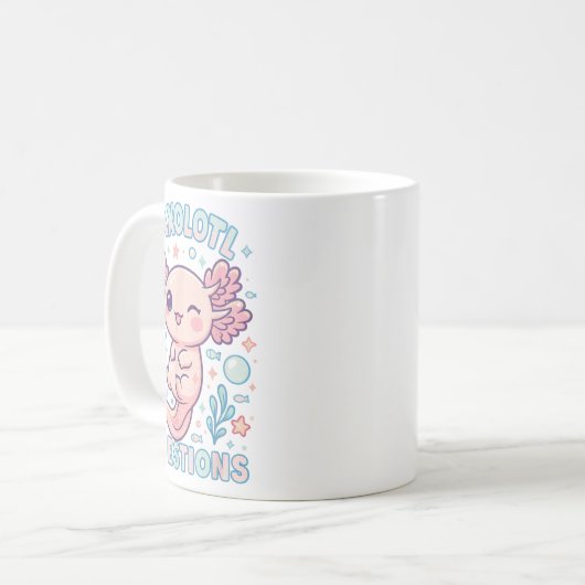 I Axolotl Questions Funny Cute Pun Design Koffiemok (Voorkant links)