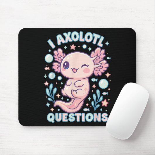 I Axolotl Questions Funny Cute Pun Design Muismat (Met muis)