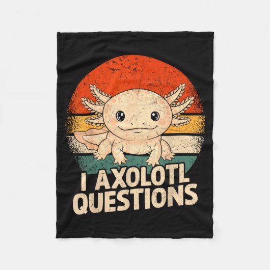 I Axolotl Questions Shirt Adults Youth Kids Retro Fleece Deken (Voorkant)
