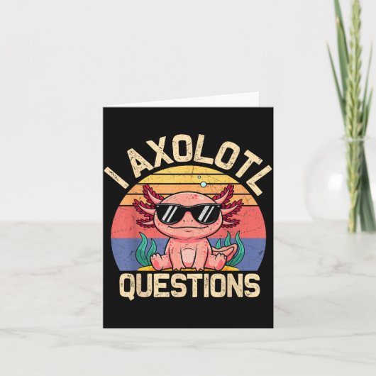 I Axolotl Questions Shirt Adults Youth Kids Retro Kaart (Voorkant)
