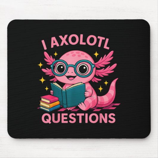 I Axolotl Questions Shirt Adults Youth Kids Retro Muismat (Voorkant)