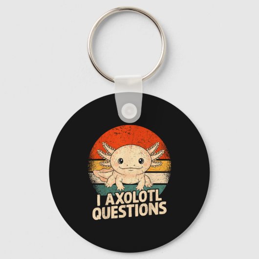 I Axolotl Questions Shirt Adults Youth Kids Retro Sleutelhanger (Voorkant)