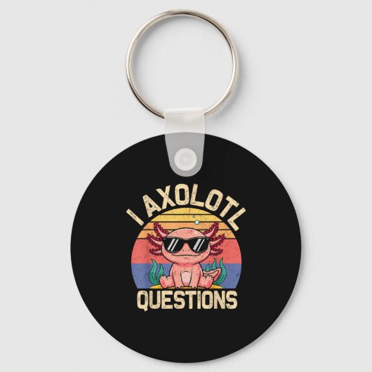 I Axolotl Questions Shirt Adults Youth Kids Retro Sleutelhanger (Voorkant)
