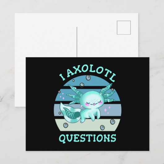 I axolotl vragen briefkaart (Voorkant / Achterkant)