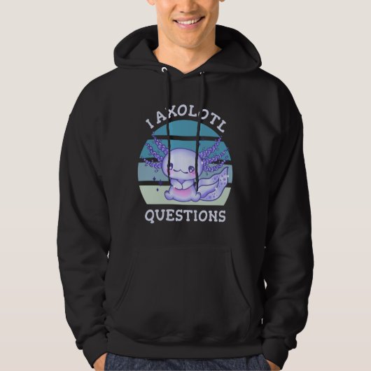 I axolotl vragen hoodie (Voorkant)