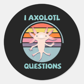 I Axolotl Vragen Kawaii Anime Axolotl Gift Adul Ronde Sticker