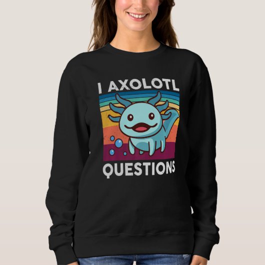 I Axolotl Vragen Kinder Cute Axolotl Funny Retro Trui (Voorkant)
