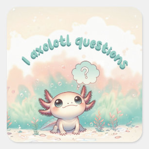 I Axolotl Vragen Kinder Schattigee Axolotl Retro Vierkante Sticker