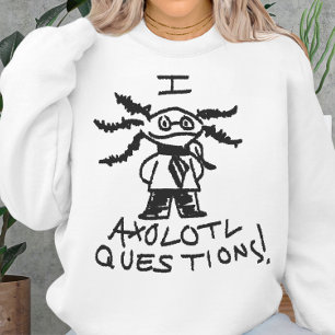 I Axolotl Vragen Pun Hand Getekend Doodle Schets Trui