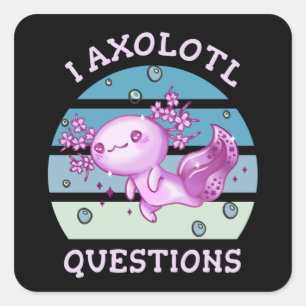 I axolotl vragen vierkante sticker
