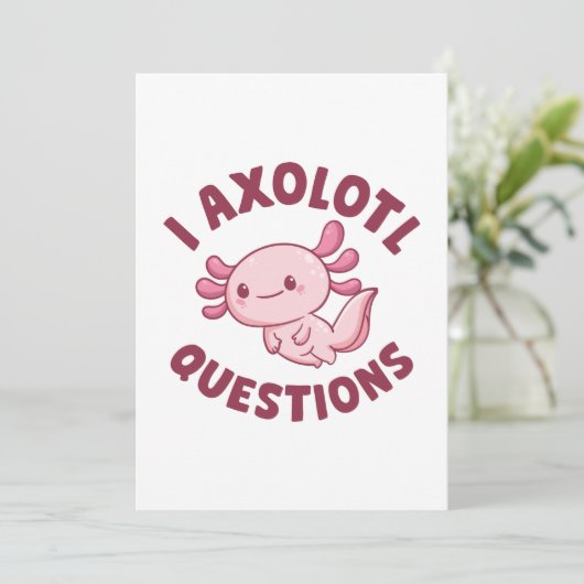 I Axolotvragen Bedankkaart (Staand voorkant)