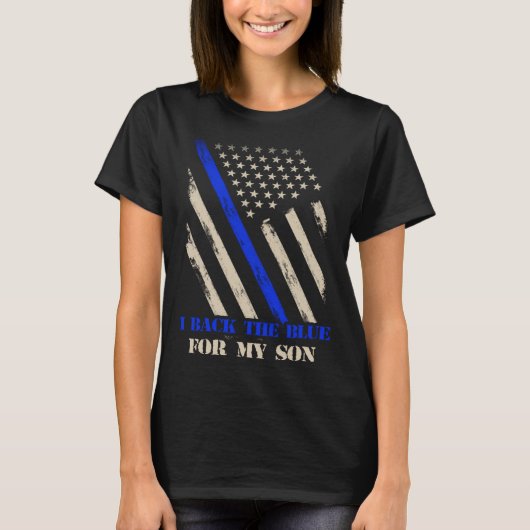 I Back The Blue For My Son Proud Police Officer s  T-shirt (Voorkant)