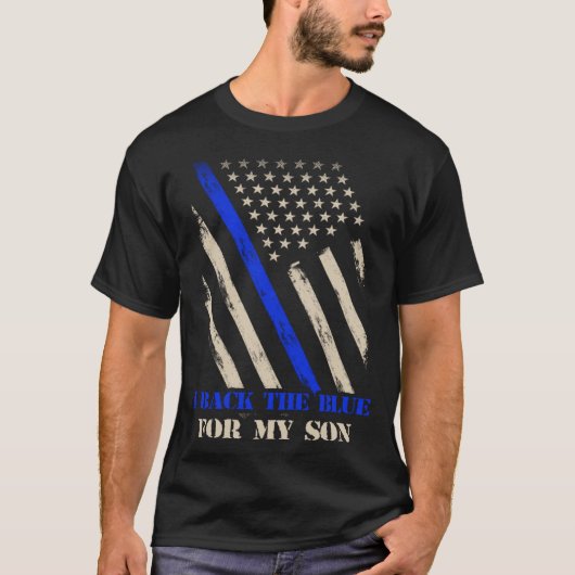 I Back The Blue For My Son Proud Police Officer s  T-shirt (Voorkant)