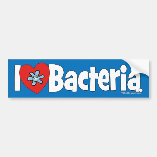 I Bacteria Bumpersticker (Voorkant)