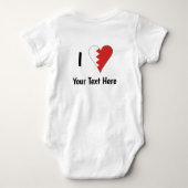 I (Bahreinse vlag Heart Love) Jouw tekst personali Romper (Achterkant)