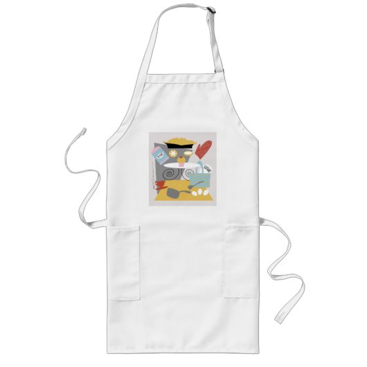 'I bake' artistieke kookpron Lang Schort (Voorkant)