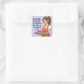 I Bake Because Punching People Is Frowned Upon Vierkante Sticker (Tas)