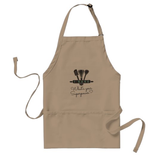I bake What's your superpower Apron Standaard Schort (Voorkant)