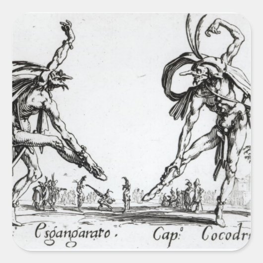 I Balli de Spessanei of Le Grande Chasse Vierkante Sticker (Voorkant)