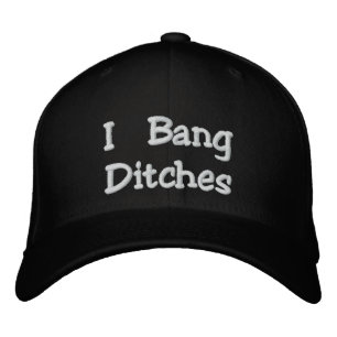 "I Bang Ditches" Flexfit zwart geborduurd Pet