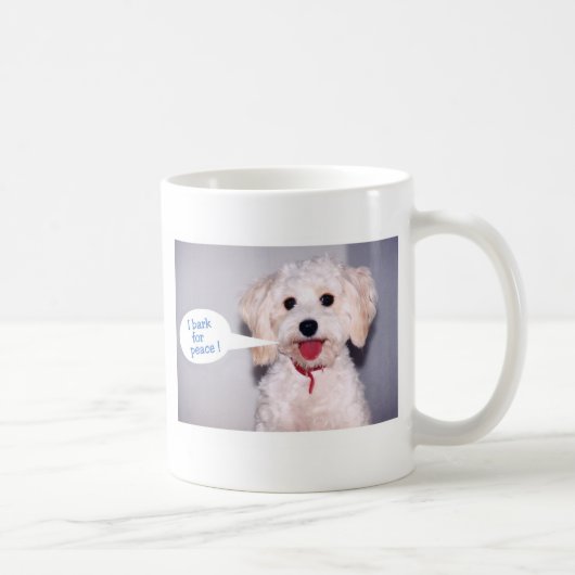 I Bark for Peace - Gepersonaliseerd Koffiemok (Rechts)