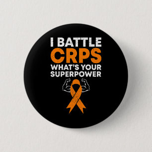 I Battle CRPS RSD Bewustzijn Oranje Ribbon Warrior Ronde Button 5,7 Cm