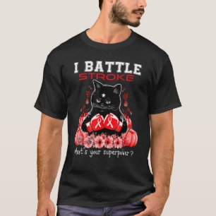 I Battle Stroke Awareness Cat T-shirt