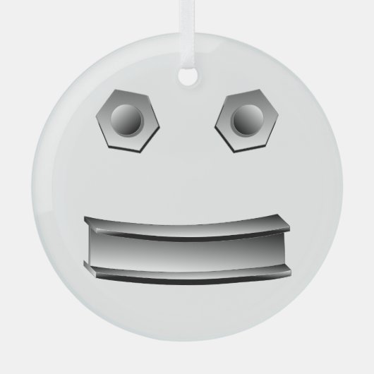 I-Beam Gezicht Glas Ornament (Voorkant)