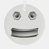 I-Beam Gezicht Glas Ornament (Achterkant)