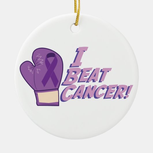 I Beat Cancer Keramisch Ornament (Voorkant)