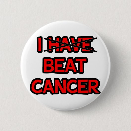 I Beat Cancer Ronde Button 5,7 Cm (Voorkant)