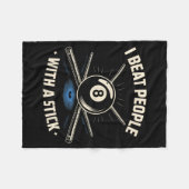 I Beat People With A Stick Billiards Ol Funny Men  Fleece Deken (Voorkant (Horizontaal))