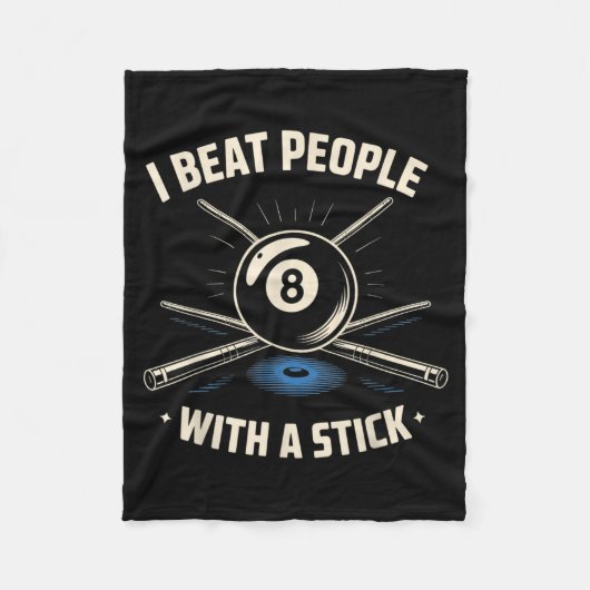 I Beat People With A Stick Billiards Ol Funny Men  Fleece Deken (Voorkant)