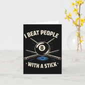 I Beat People With A Stick Billiards Ol Funny Men Kaart (Gele Bloem)