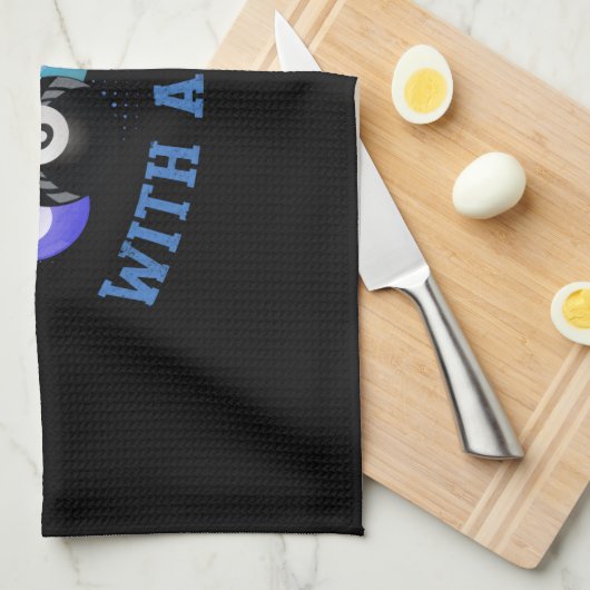 I Beat People With A Stick Billiards Theedoek (Quarter Fold)