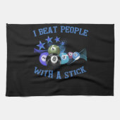 I Beat People With A Stick Billiards Theedoek (Horizontaal)