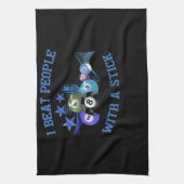 I Beat People With A Stick Billiards Theedoek (Verticaal)