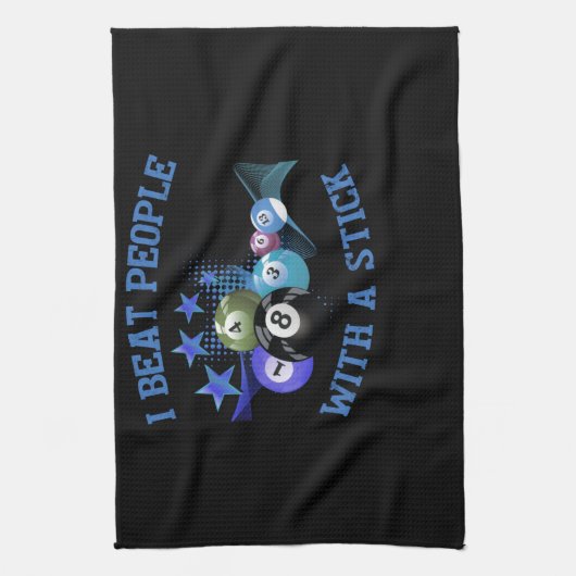 I Beat People With A Stick Billiards Theedoek (Verticaal)