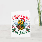 I Bee-lieve In Jesus Gospel Kids Christian Christm Kaart (Voorkant)