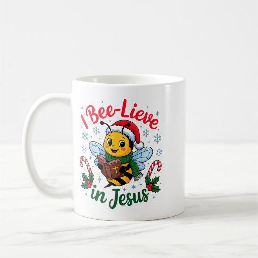I Bee-lieve In Jesus Gospel Kids Christian Christm Koffiemok (Links)
