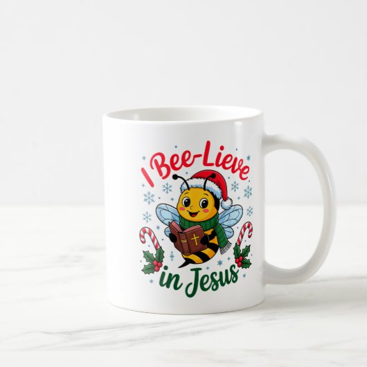 I Bee-lieve In Jesus Gospel Kids Christian Christm Koffiemok (Rechts)