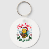 I Bee-lieve In Jesus Gospel Kids Christian Christm Sleutelhanger (Voorkant)