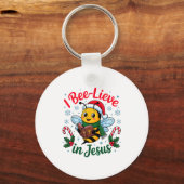 I Bee-lieve In Jesus Gospel Kids Christian Christm Sleutelhanger (Voorkant)