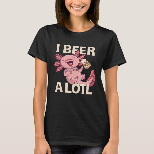 I Beer a lotl Drinking Axolotl 1 T-shirt (Voorkant)