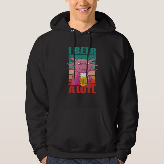 I Beer a lotl Drinking Axolotl Hoodie (Voorkant)
