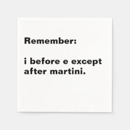 i Before e Spelling Rule Cocktail Servet