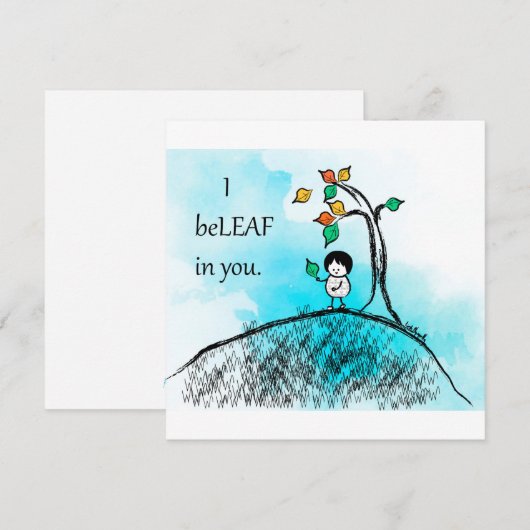 "I beLEAF in you" briefkaarten (Voorkant / Achterkant)
