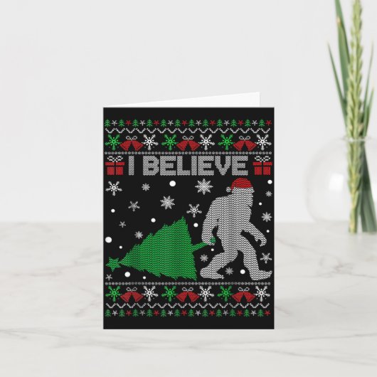 I Believe Big Foot Sasquatch Christmas  Kaart (Voorkant)
